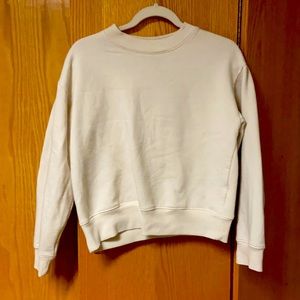 Cropped High Neck Cream Sweater